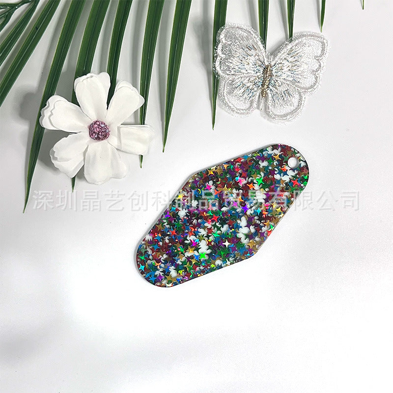 Wholesale 10pcs/pack Star Series Acrylic DIY Hotel Keychain Pendant